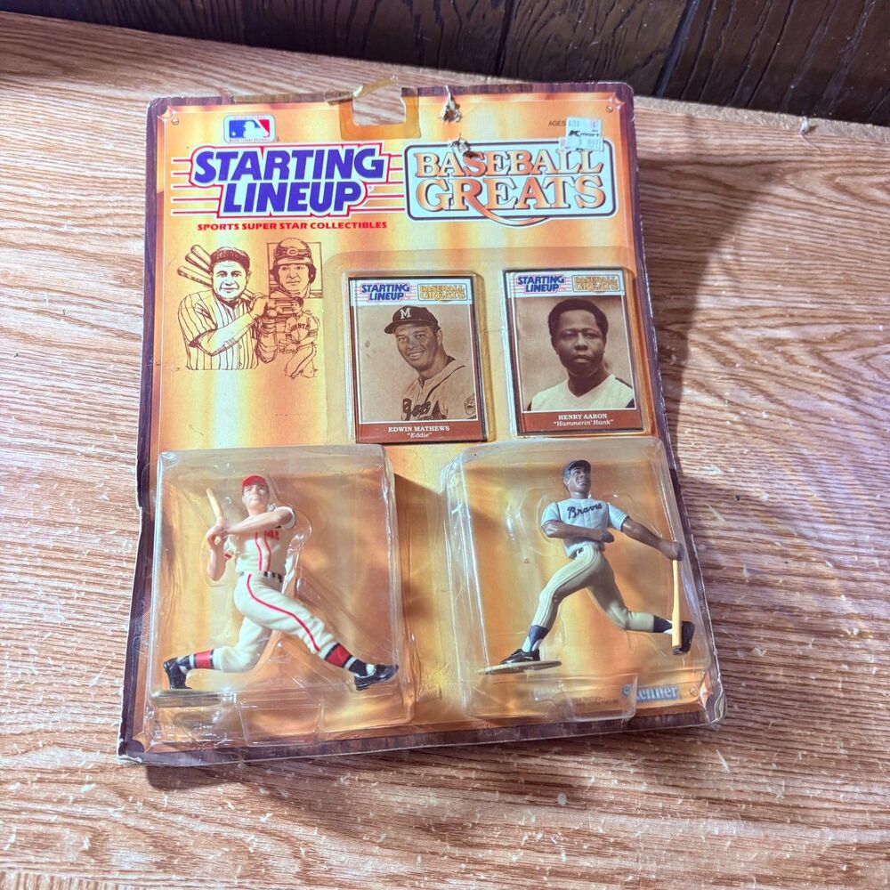 Starting Lineup Baseball Greats Eddie Matthews & Hank Aaron Braves Kenner